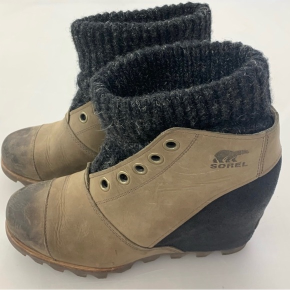 Sorel Shoes Sorel Evie 2 Tone Wedge Booties Size 9 Poshmark